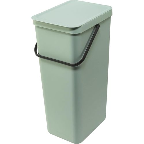 KYAOAYO-Poubelle Sort & Go 40L - Grande Poubelle Pour La Cuisine - Couvercle À Ouverture Permanente - Poignée De Transport - Facile À Nettoyer - S'Adapte Au Mur - Jade Green - 27 X 35 X 40 Cm