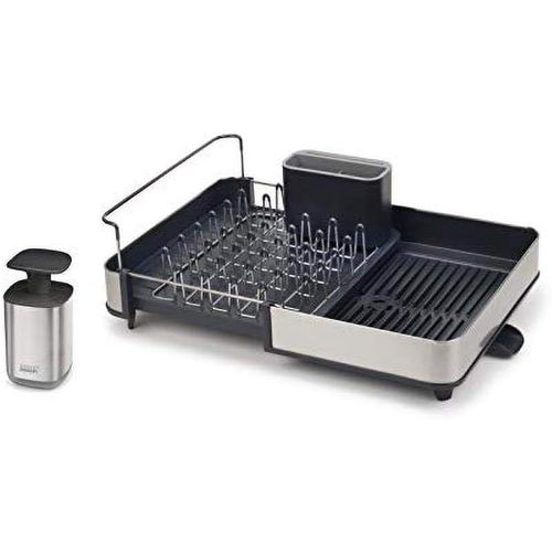 KYAOAYO-Rethink Your Sink - Set DÉgouttoir À Vaisselle Extensible Et Distributeur De Savon En En Acier Inoxydable, Gris