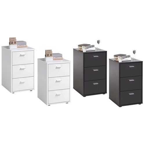 Fmd Set De 2 Tables De Chevet Avec 3 Tiroirs Boxspring