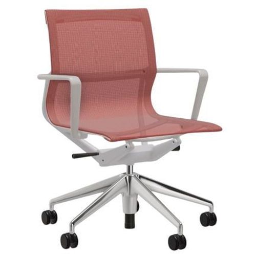 Vitra - Siège De Bureau Pivotant Physix - Poli - 10 Brique - Gris Doux - Roulettes Pour Sols Durs - Rouge