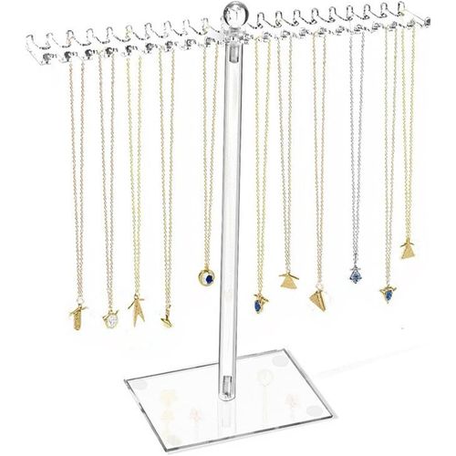 Kyaoayo-Présentoir En Acrylique Pour Colliers,Présentoir De Bijoux En T Transparent,Organisateur De Bijoux Suspendus,Porte-Bijoux Pour Colliers,Bracelets,Boucles D'oreilles,Bagues,Montres