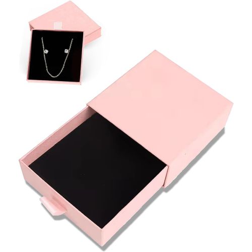 Kyaoayo-1 Pièce Boîte Cadeau À Bijoux 9x9x1.7cm Coffrets Cadeaux Présentoir À Bijoux En Papier Petite Boîte Cadeau Pour Collier Boucles D'oreilles Bague Rangement De Bijoux - Rose