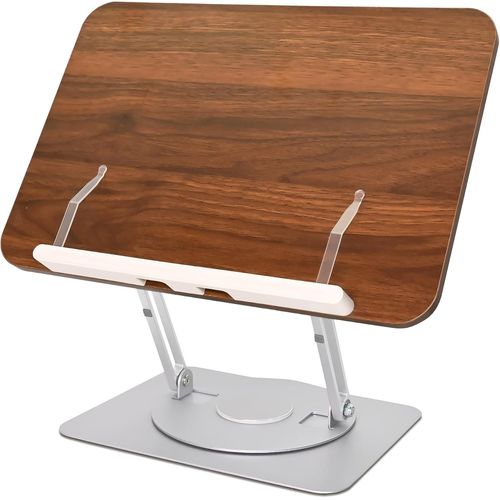 Kyaoayo-Support De Livre, Porte-Livre-Bois Pliable Et Portable, Présentoir Livre Pour Lire Au Lit, Base Pivotante 360° & Dimensions, Planche 34×24 Cm