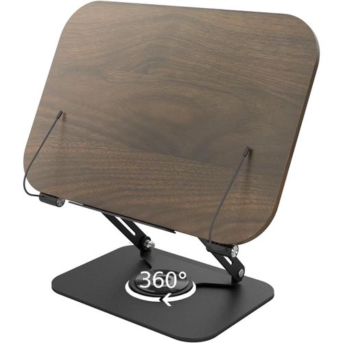 KYAOAYO-Support Livre Ouvert En Bois Avec Base Rotative À 360°, Pupitre De Lecture Pour Ordinateur, Pupitre Pour Partitions