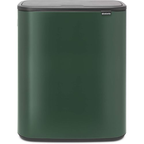 KYAOAYO-Bo Touch Bin, 2 X 30 Litres, Avec Seaux Intérieurs En Plastique - Pine Green