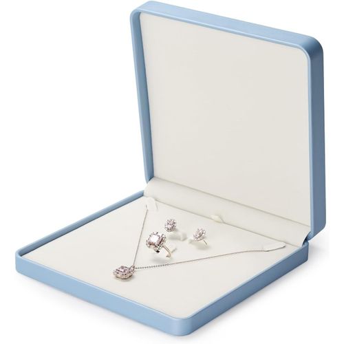 Kyaoayo-Boîte À Bijoux Rangement De Bijoux Organisateur De Bijoux Présentoir De Bijoux Boîte Cadeau Pour Bague Boucles D'oreilles Colliers (Bleu)