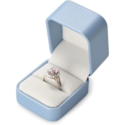 Kyaoayo-Boîte À Bagues Rangement Des Bagues Boîte À Bijoux Rangement Des Bijoux Boîte Cadeau Pour Mariage Fiançailles Demande En Mariage Saint-Valentin (Bleu)