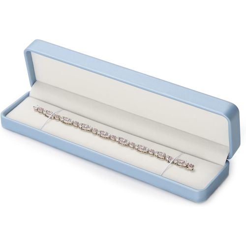 Kyaoayo-Longues Chaînes Rangement De Bijoux Bracelet Colliers Boîte À Bijoux Présentoir Boîte Cadeau Pour La Saint-Valentin Anniversaire (Bleu)