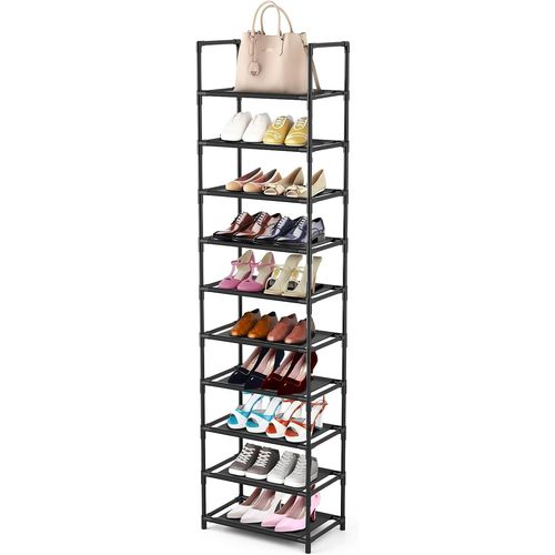 Kyaoayo-Étagère À Chaussures À 10 Niveaux Pour 20 À 25 Paires D'étagères À Chaussures Robustes Sur Pied Pour Placard, Entrée, Couloir