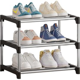 Kyaoayo-Petite Étagère À Chaussures Empilable À 3 Niveaux, Rangement De Chaussures, Étagère À Chaussures Légère, Étagère À Chaussures Étroite Robuste Pour Placard, Entrée, Couloir
