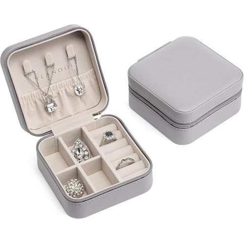 Kyaoayo-Boîte À Bijoux Pour Femme - Boîte À Bijoux - Boîte À Bijoux - Boîte À Bijoux En Cuir - Pour Boucles D'oreilles - Pour Ranger Des Boucles D'oreilles, Bagues, Chaînes Délicates