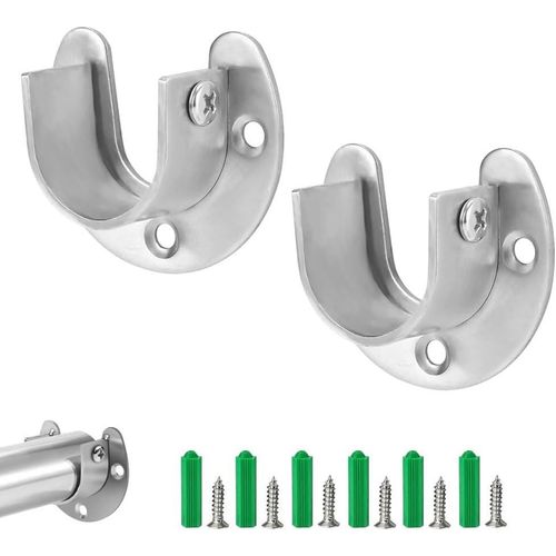 Kyaoayo-2 Pièces Support Tringle Penderie,Penderie Ovale Support Barre Penderie Support Penderie En Acier Inoxydable
