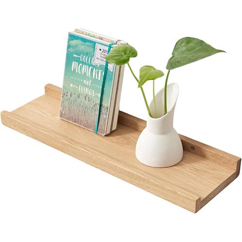 Kyaoayo-Étagère Murale, 40cm Étagère Flottante En Bois De Chêne Massif, Rustique Etagere Bois Pour Salon, Cuisine, Chambre, Salle De Bain