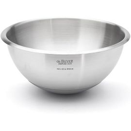 Kyaoayo-- Bassine Demi-Sphérique ""Cul-De-Poule"" En Inox Avec Fond En Silicone - Diamètre 24 Cm -, Argent