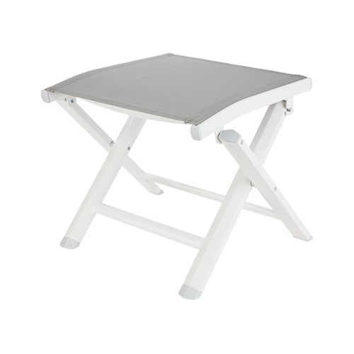 Livarno Home Tabouret Pliant Aluminium Houston, Blanc/Gris Clair