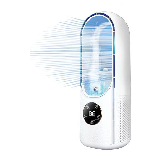 Reve Nouveau Climatiseur Portable, Climatiseur Mobile Silencieux, Refroidisseur d'air de 600 ml, Rafraichisseur d'air, 6 Vitesses, 2 Modes de Brumisation, Ventilateur Sans Pales, Plus Sûr (Blanc)