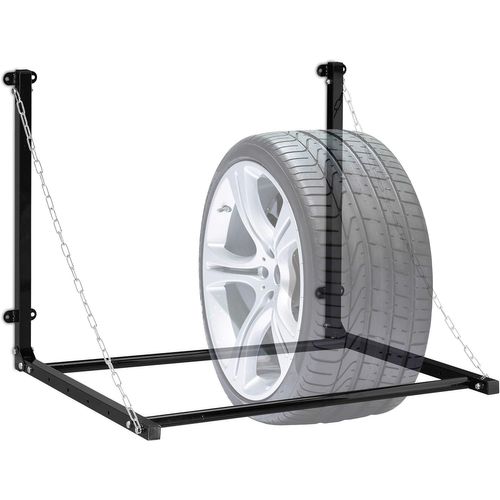 Kyaoayo-Etagère Pour 4 Roues, Montage Mural, Support Télescope, Jusquà 90 Kg, Pliable, En Acier, Noir.