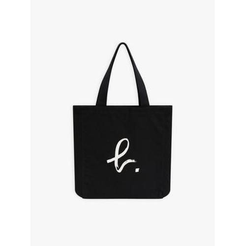 Agnès b. - tote bag en coton logo "b." - Noir