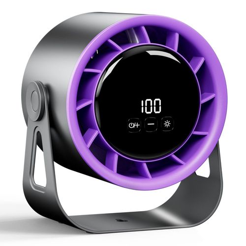 Reve Nouveau Ventilateur Bureau Sans Fil Ventilateur de Table Puissant Rechargeable USB 4 Vitesses Rotation 360°Petit Ventilateur Portable, Idéal pour le Bureau, Chambre, Salon, Cuisine, Camping