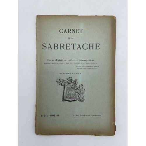 Carnet De La Sabretache, N°344, Novembre 1930