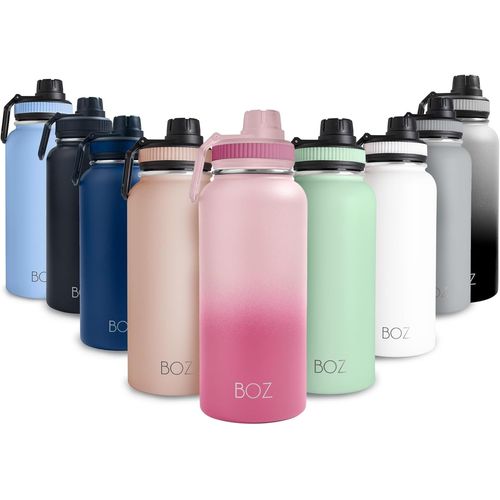 Kyaoayo-Gourde Isotherme En Acier Inoxydable 1l, Sans Bpa, Isolation Sous Vide Gourde Inox Avec Couvercle Anti Germe, Bouteille D'eau 1 Litre Pour Bureau, Sport, Voiture, Randonnée, Gym (Dégradé Ro