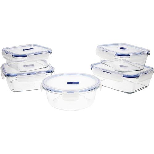 Kyaoayo-Set En Verre Hermétique 5 Pièces 0,76 + 0,82 + 0,92 + (2x1,22) L