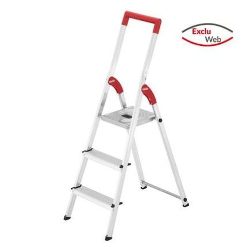 MS LINE - Escabeau ménager pliable en aluminium 3 marches ultra léger Hailo L50