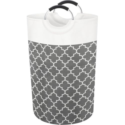 KYAOAYO-Paniers À Linge Pliable, 82L Laundry Hamper Basket Panier Avec Anse Sac À Linge Sale Tissu 74X38X38Cm Rangement Linge Sale Corbeille À Linge Portable Collecteur De Bouteilles(Gris)