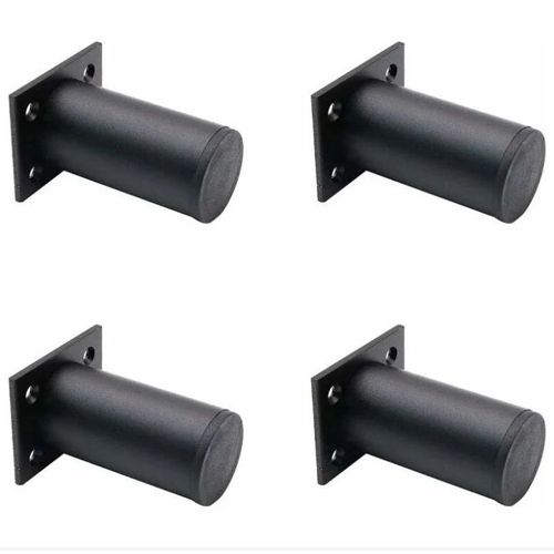 (Argent) 4 Pieds de meuble mat, aluminium 80 mm, pieds de meuble TV, adapt¿¿s aux tables basses d'armoire, pieds de support de canap¿¿ de meuble