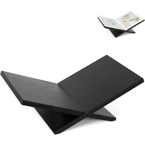 Kyaoayo-Support Livre Ouvert, Grand Porte Livre En Bois, Presentoir Livre De Table Basse, Porte Coran, Chevalet En Bois Pour Magazines, Livres De Cuisine, Bible, Coran ¿ Noir