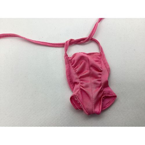 Barbie Mattel 1982 Twirly curls maillot de bain body bustier une pièce rose fronces dos nu