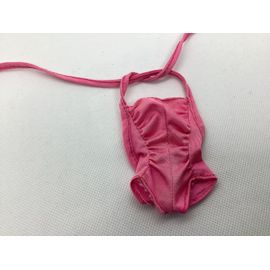 Barbie Mattel 1982 Twirly curls maillot de bain body bustier une pièce rose fronces dos nu