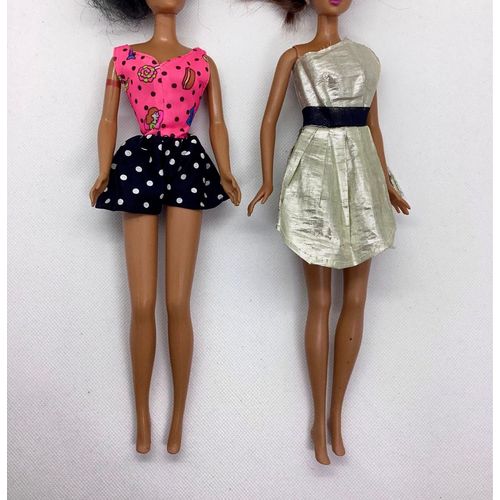 Combi short pois fluo imprimé tenue été compatible poupée mannequin Barbie habit vêtement tenue outfit