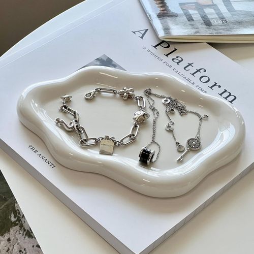 Kyaoayo-Plateau À Bijoux Et Clés En Céramique - Décoration Esthétique Pour Bagues - Cadeau Pour Fête Des Mères, Noël, Thanksgiving, Anniversaire