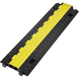 KYAOAYO-Rampe De Protection Câble À 2 Canaux 3,05X2,79 Cm Pas De Câble Au Sol Tpu Capacité Charge 10 000 Kg/Axe Passe Câble Ralentisseur Modulaire Couvercle Rabattable Tpr Pour Intérieur Extérieur