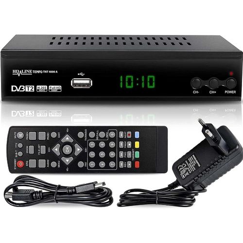 KYAOAYO-Tempo 4000 Decodeur Tnt Hd Pour Tv/Full Hd Decodeurs Tnt Peritel/Hdmi Décodeur, Demodulateur, Recepteur, Boitier, Adaptateur Hevc, Tuner, Noir, Tmp4000