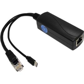 KYAOAYO-Revodata Gigabit Micro Usb Poe Splitter 5V/2.4A, 48V Poe Vers Micro Usb 5V/2.4A Sortie, 10/100/1000Mbps, Actif Ieee802.3Af/At, Adaptateur Poe Splitter Pour Pi 3B/3B+/Dispositif Micro Usb (Usb