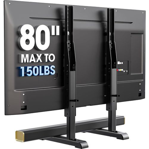 KYAOAYO-Support Tv Universel, Base De Rechange Pour La Plupart Des Télév urs Lcd Led De 24 À 77"", 7 Pieds Réglables En Hauteur Avec Gestion Des Câbles, Supporte Jusqu'À 50 Kg, Vesa 800 X 500 Mm, Noir