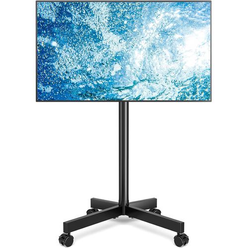 KYAOAYO-Support Tv Roulettes Chariot Meuble Tv Pied Plasma/Lcd/Led De 23-65Pouces, Mobile Tv Sur Pied Pivotant Et Réglable En Hauteur Vesa 400X400 Mm, De 40Kg