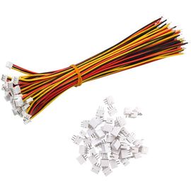 KYAOAYO-50 Paires Micro Jst-Zh 1.5Mm 3-Pin Connector Plug Avec Cables 15Cm