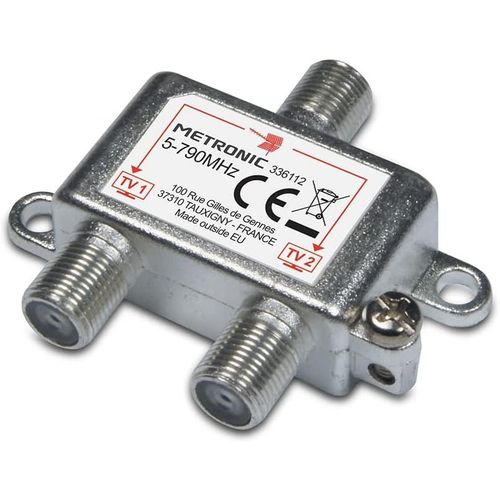 KYAOAYO-Répartiteur Antenne Tv Tnt 2 Sorties Fiche F, Splitter, Coupleur Pour 2 Télév urs- 336112