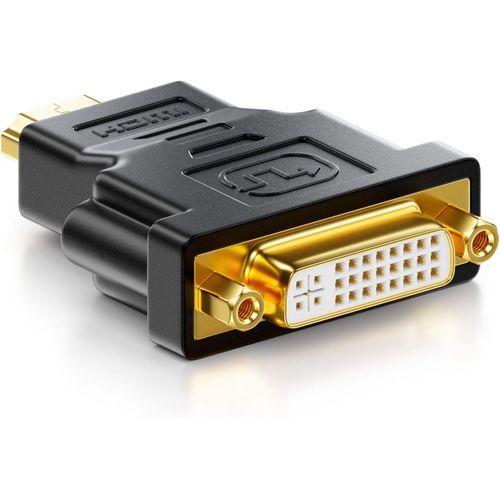 KYAOAYO-Adaptateur Dvi-Hdmi - Dvi Femelle - Hdmi Mâle Adaptateur Vidéo Universel 1920X1200 Full Hd 1080P - Noir