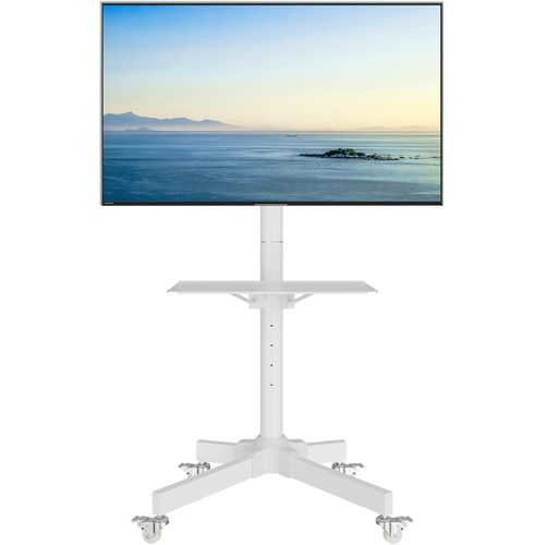 KYAOAYO-Support Tv Roulettes Chariot Meuble Tv Pour Ecran De 23-60 Pouces Plasma/Lcd/Led, Hauteur Réglable De 800-1500 Mm Avec Plateau Solide - Vesa 400X400 Mm