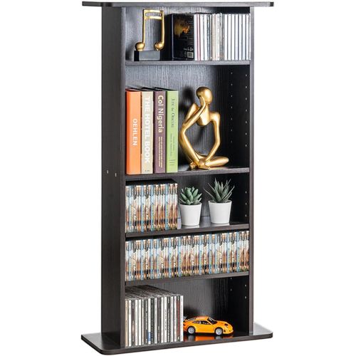 KYAOAYO-Meuble De Rangement Multimédia 5 Couches, Armoire À Dvd, Bibliothèques Pour Ranger La Musique, Les Films, Les Jeux Vidéo, Les Collections De Souvenirs