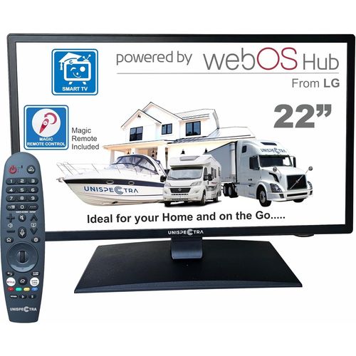 KYAOAYO-Webos Smart Tv 22"" 12 V Eled Full Hd 240 V 24 V 12 V Tv Freeview & Sat Tuner 3 X Hdmi, 2 X Usb, Magic Remote. Télév urs 12 V Pour Camping-Cars, Caravanes, Camions, Camionnettes, Bateaux