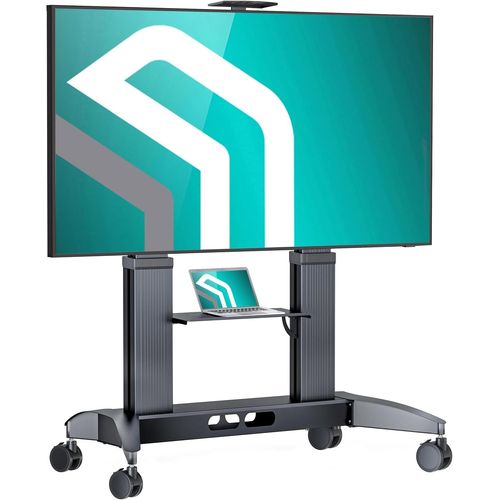 KYAOAYO-Support Tv Roulettes Pour 70"" - 110"" Ecran, Meuble Tv Roulette Professionnel Poids De 130 Kg - Ecran Sur Pied Mobile D'Aluminium Vesa 200X200-1000X600/Pied Tv Roulette Etagere Ts2821-B Noir