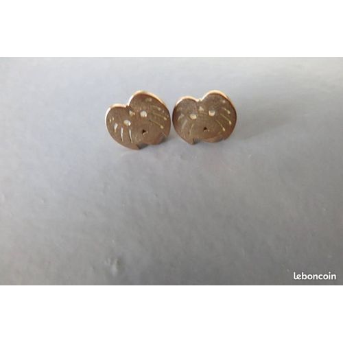 Boucles D'Oreilles Tête De Chat Acier Doré/319