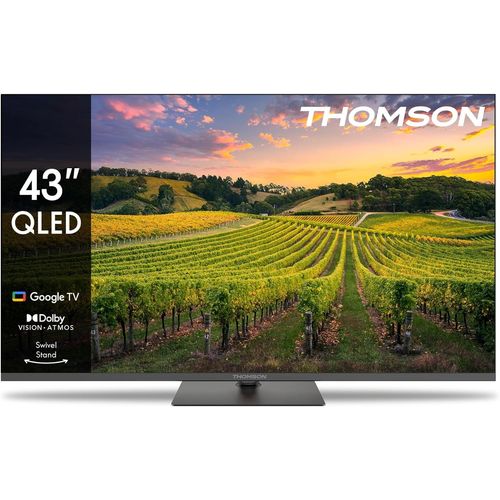 KYAOAYO-43 Pouces (109Cm) Qled Zentraler Standfuß Google Smart Tv, Wi-Fi,Dolby Audio, Hdr10, Bluetooth 5.1, Triple-Tuner (Câble/Satellite/Antenne), Hdmi, Ci+, A+ Panneau - 43Qg5C14