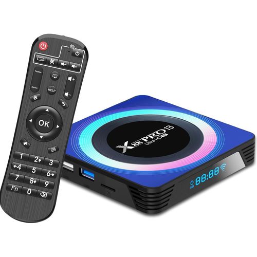KYAOAYO-Android Tv Box,X13 Android 13.0 4Go Ram 64Go Rom Rk3528 Quad-Core 64Bit Cortex-A53 Mali 450 Mp2 Gpu Support 8K 3D 1080P 2.4/5.0Ghz Wifi Bt5.0 10/100M Ethernet Dlna Usb 3.0 H.265 Smart Tv Box