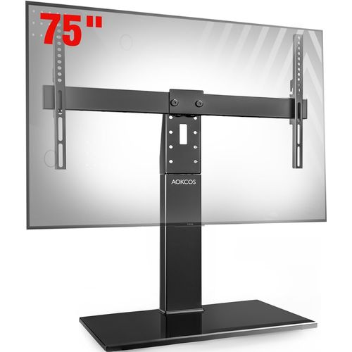 KYAOAYO-Support Tv Sur Pied Pour Tv De 32-75 Pouces - Pied Tv Universel Pivotant 50° - Capacité 50 Kg - Vesa 600X400 Mm